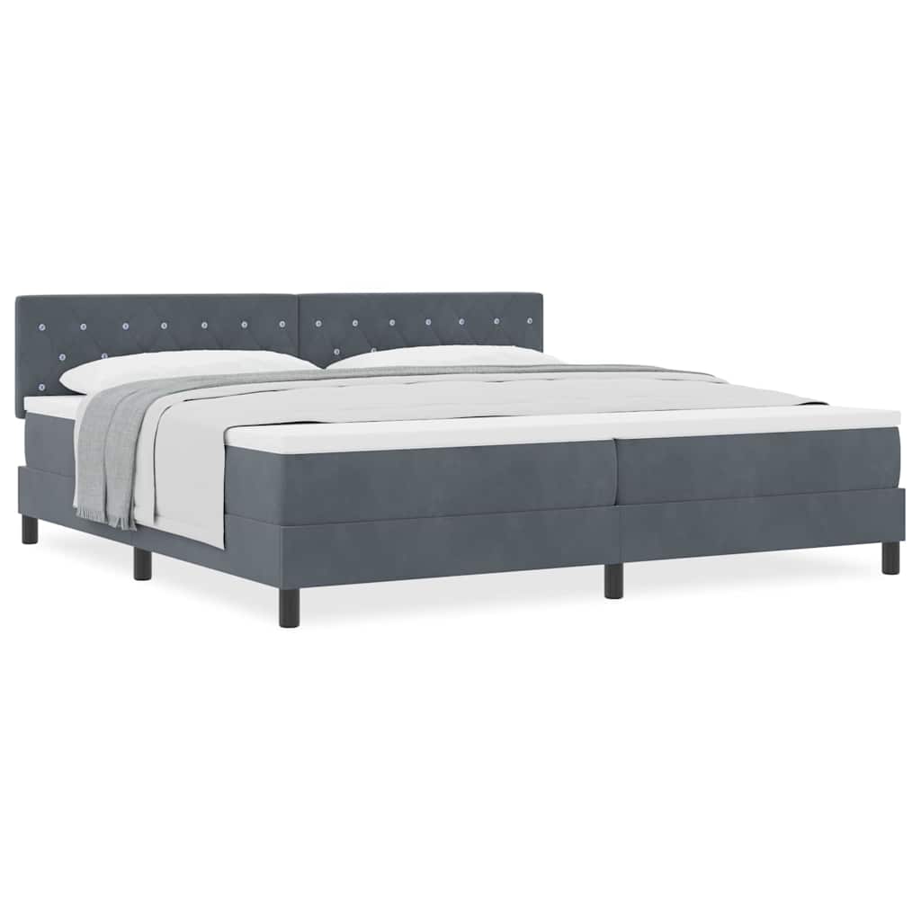 Boxmadras Seng Med Madras Med Madras Mørkegrå 200 X 200 Cm Stof - Billede 4