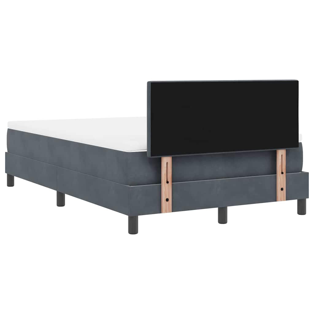 Boxmadras Seng Med Madras Med Madras Mørkegrå 120 X 190 Cm Stof - Billede 10