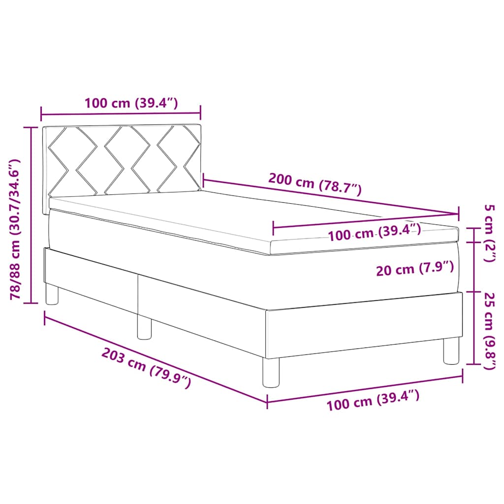 Boxmadras Seng Med Madras Med Madras Mørk Blå 100 X 200 Cm Stof - Billede 12