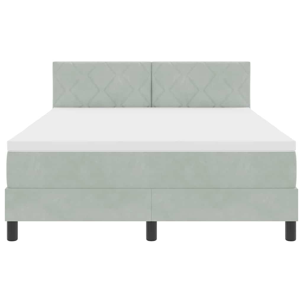 Boxmadras Seng Med Madras Med Madras Lysegrå 140 X 190 Cm Stof - Billede 8