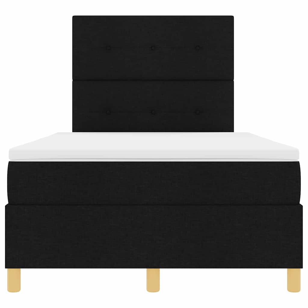 Box Spring Seng Med Hovedgærde Sort 120 X 190 Cm Stof - Billede 8