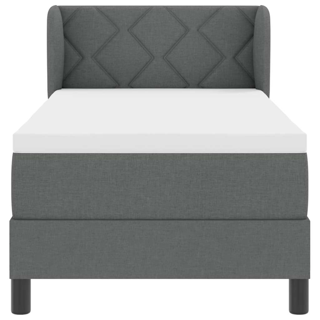 Boxmadras Med Topmadras Med Madras Mørkegrå 80 X 200 Cm Stof - Billede 8