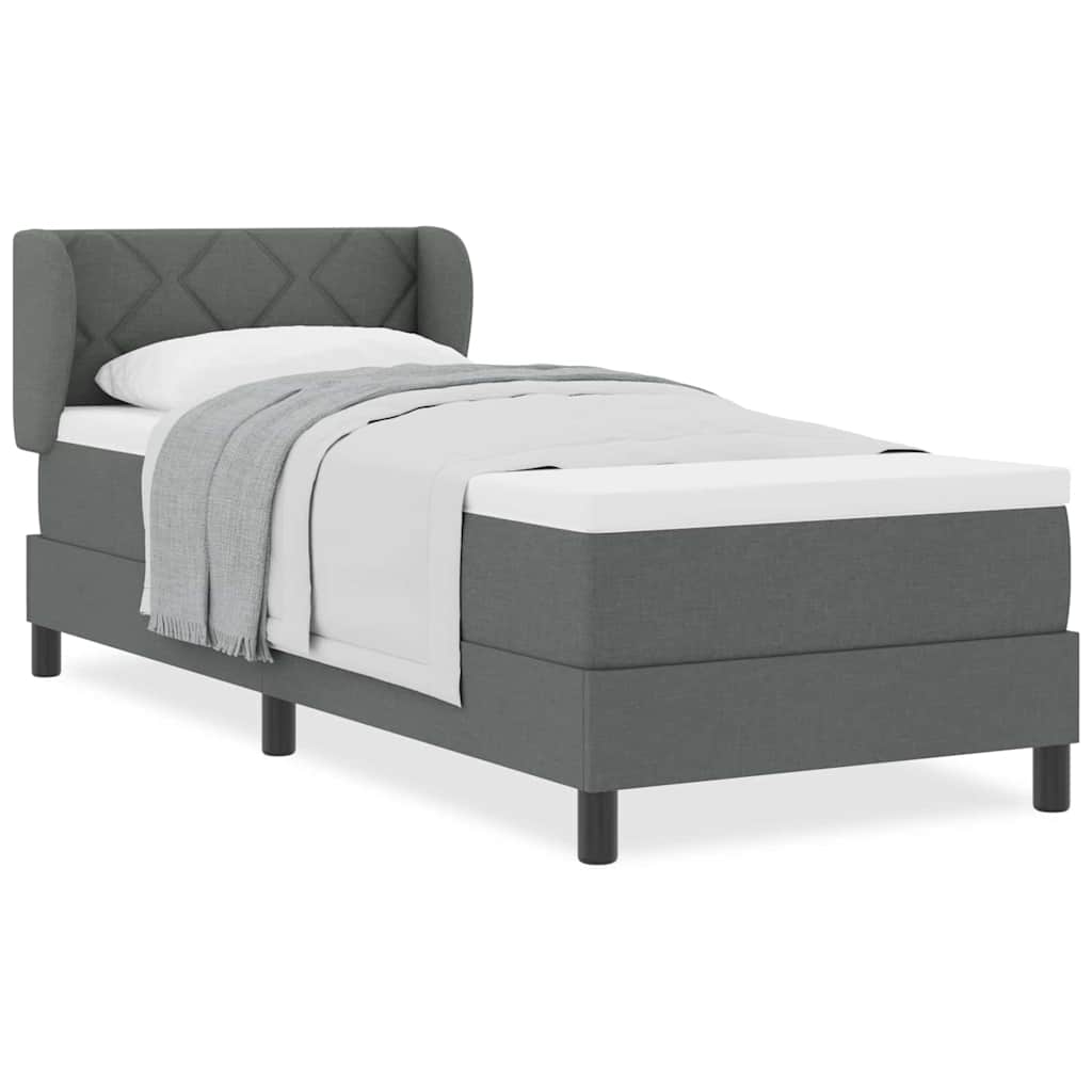 Boxmadras Med Topmadras Med Madras Mørkegrå 80 X 200 Cm Stof - Billede 4