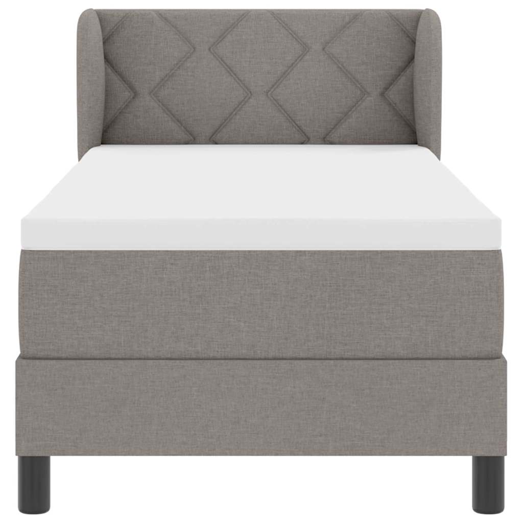 Boxmadras Med Topmadras Med Madras Gråbrun 80 X 200 Cm Stof - Billede 8