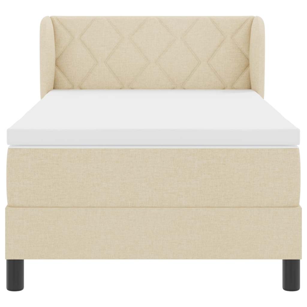 Boxmadras Med Topmadras Med Madras Creme 90 X 190 Cm Stof - Billede 8