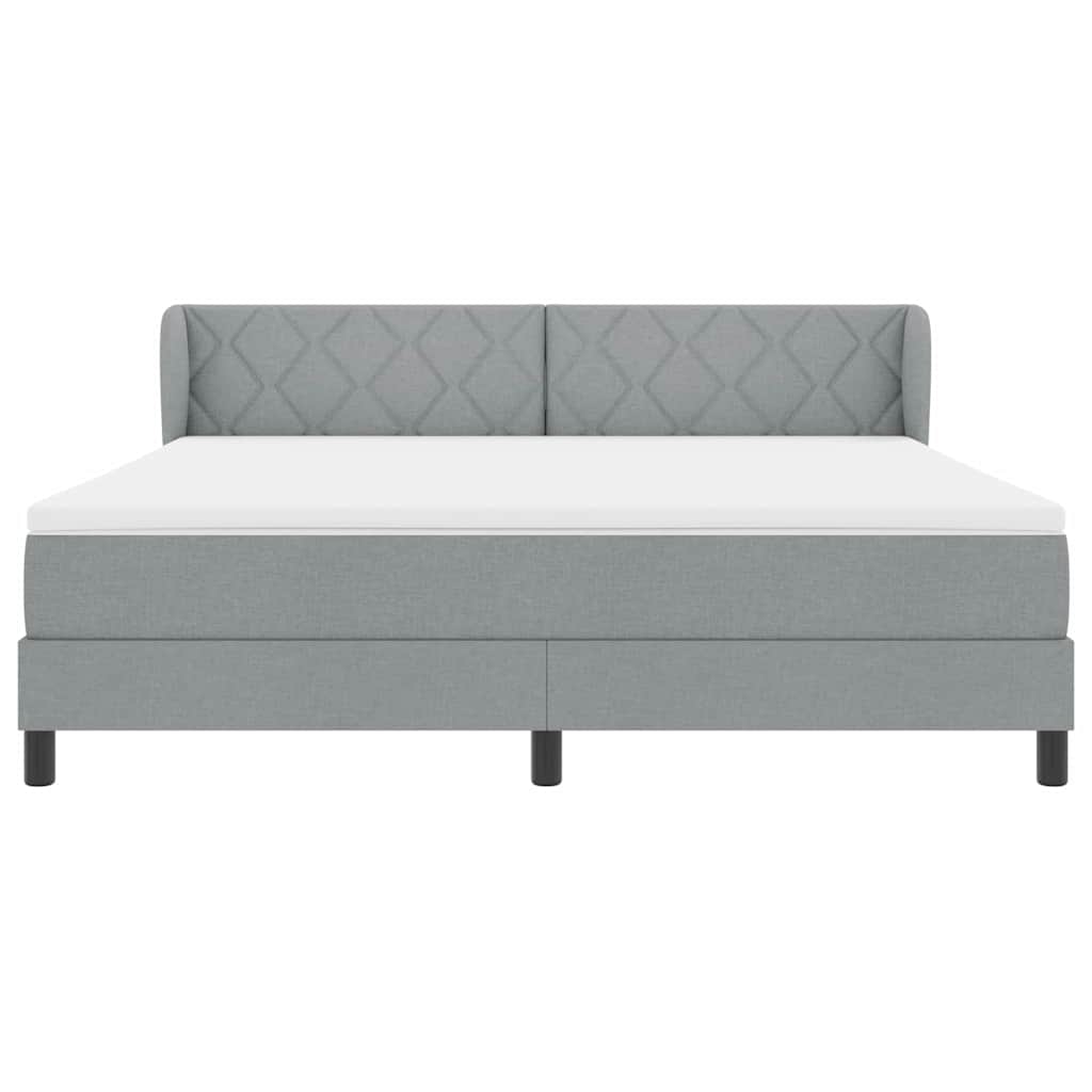 Boxmadras Med Topmadras Med Madras Lysegrå 180 X 200 Cm Stof - Billede 8