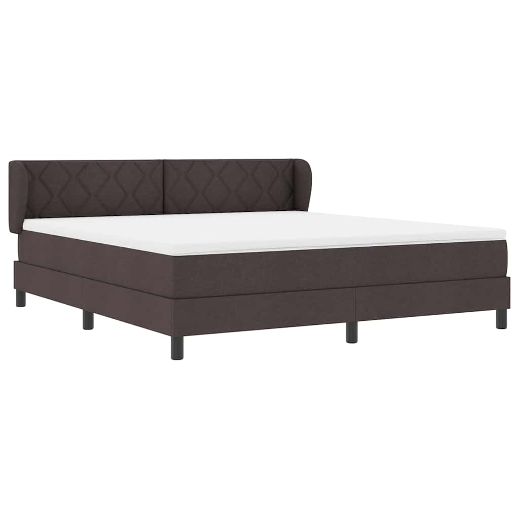 Boxmadras Med Topmadras Med Madras Mørkebrun 180 X 200 Cm Stof - Billede 6