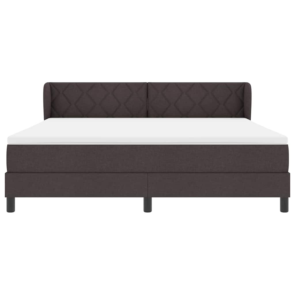 Boxmadras Med Topmadras Med Madras Mørkebrun 180 X 200 Cm Stof - Billede 7