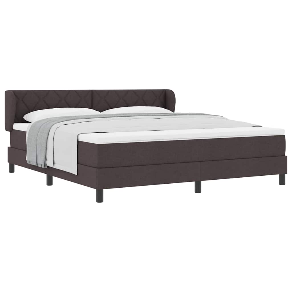 Boxmadras Med Topmadras Med Madras Mørkebrun 180 X 200 Cm Stof - Billede 3