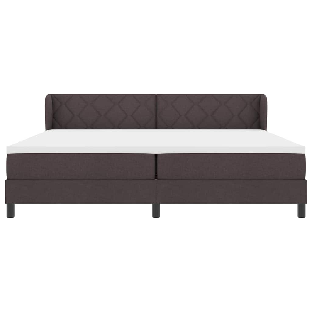 Boxmadras Med Topmadras Med Madras Mørkebrun 200 X 200 Cm Stof - Billede 8