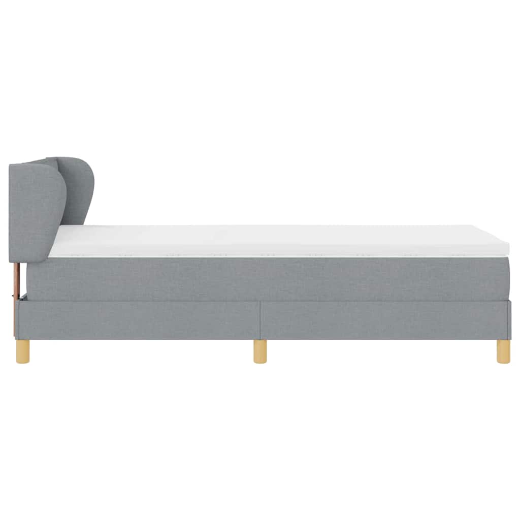 Boks Madrasseng Med Madras Creme 90x200 Cm Stof Lysegrå - Billede 9