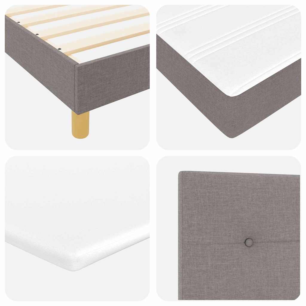 Boks Madrasseng Med Madras Creme 90x200 Cm Stof Gråbrun - Billede 10