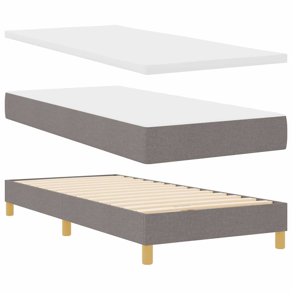 Boks Madrasseng Med Madras Creme 90x200 Cm Stof Gråbrun - Billede 2