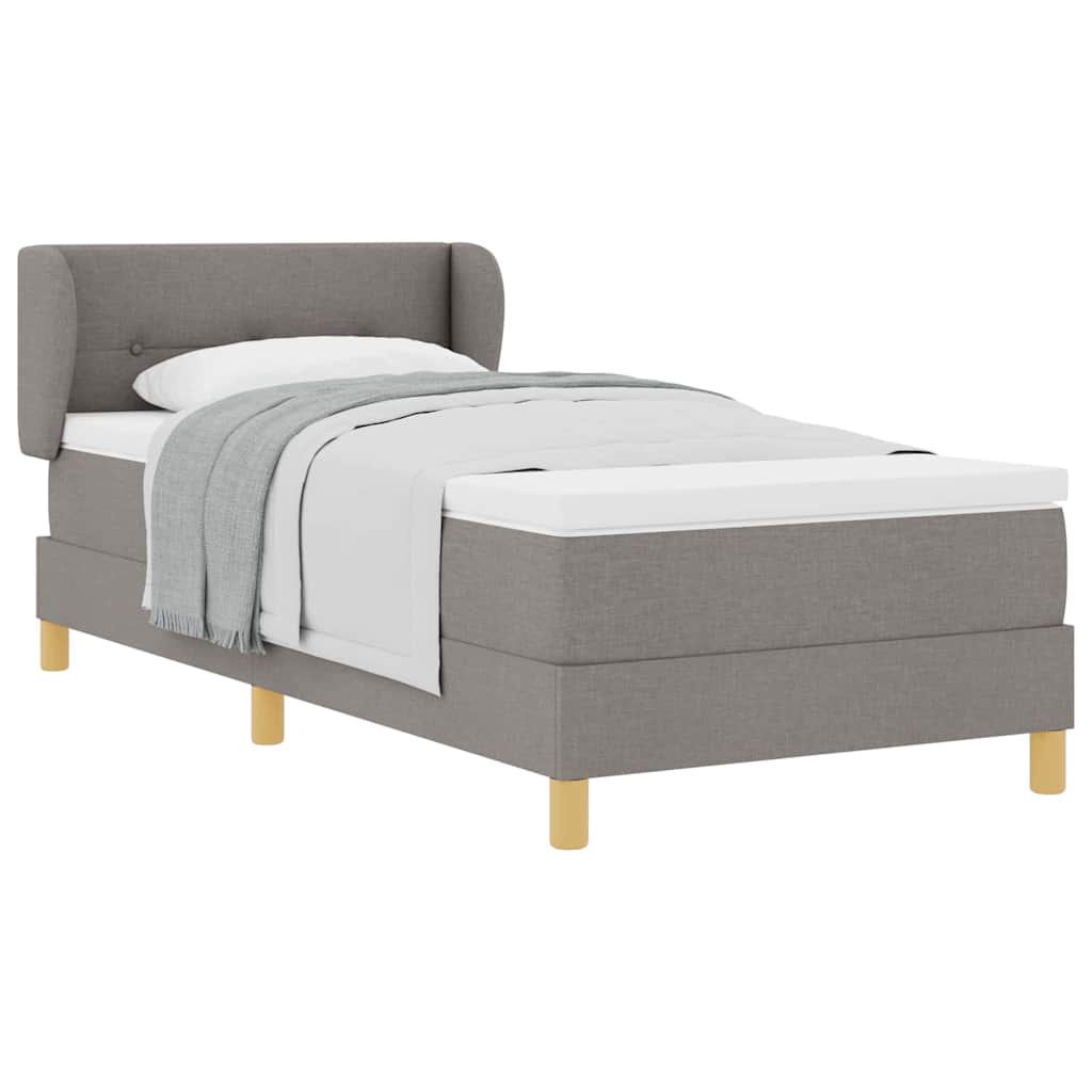 Boks Madrasseng Med Madras Creme 90x200 Cm Stof Gråbrun - Billede 3