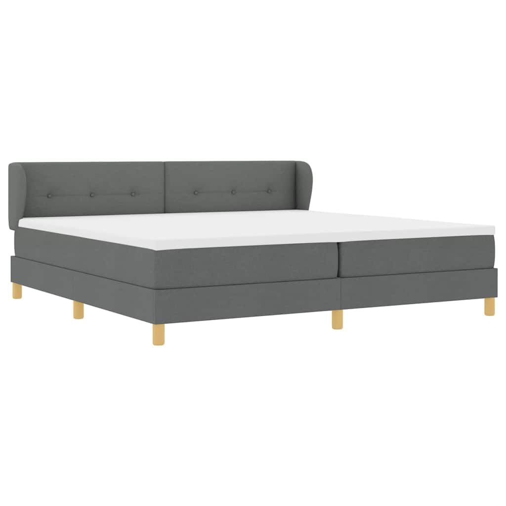 Boks Madrasseng Med Madras Creme 90x200 Cm Stof Mørkegrå - Billede 7