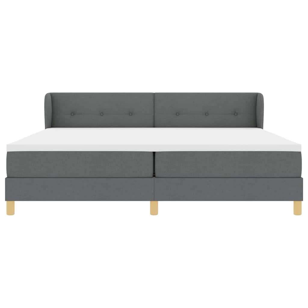 Boks Madrasseng Med Madras Creme 90x200 Cm Stof Mørkegrå - Billede 8