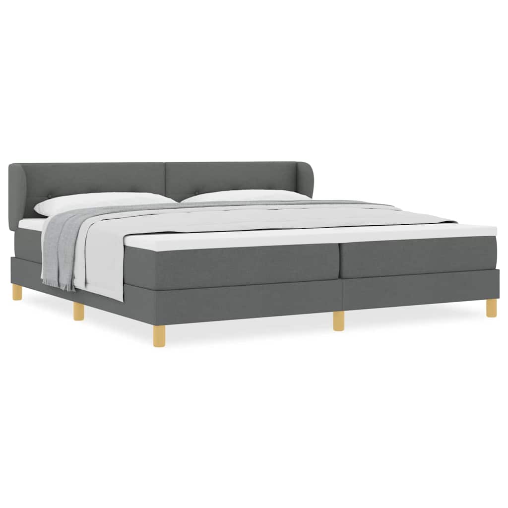 Boks Madrasseng Med Madras Creme 90x200 Cm Stof Mørkegrå - Billede 4