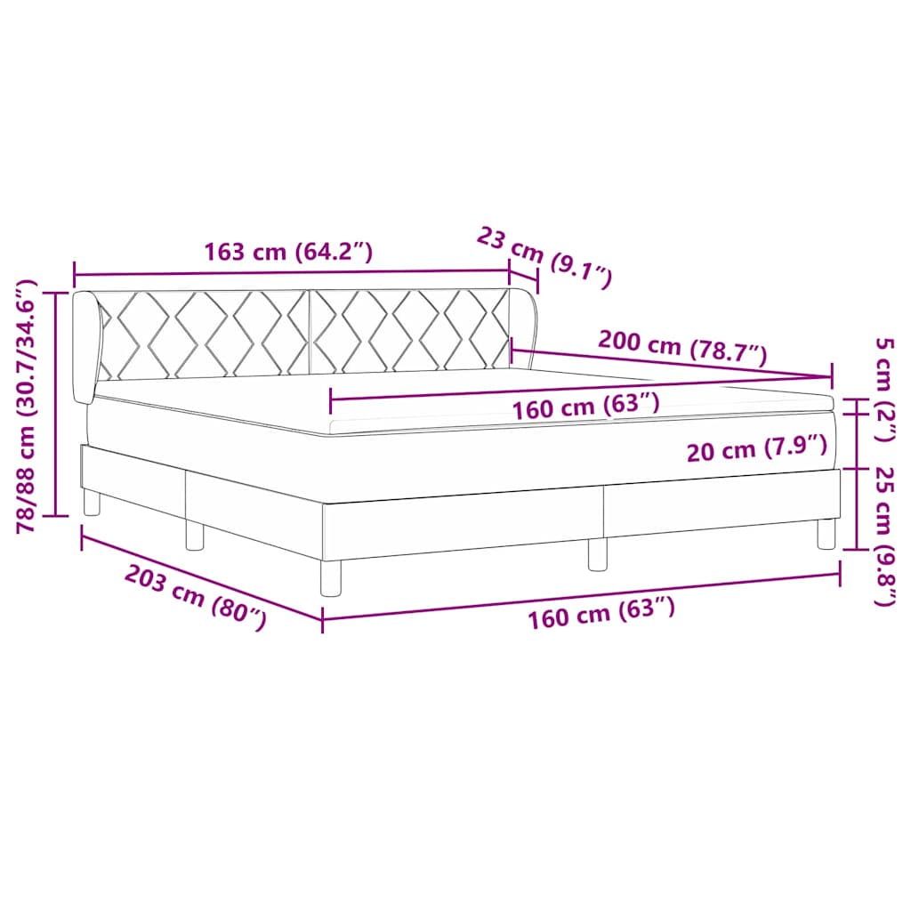 Boks Madrasseng Med Madras Creme 90x200 Cm Stof Lysegrå - Billede 13