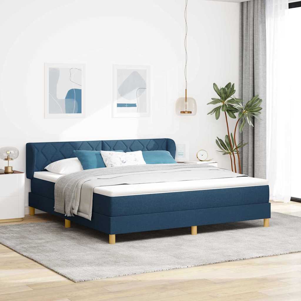 Boks Madrasseng Med Madras Creme 90x200 Cm Stof Med Madras Blå - Hovedbillede
