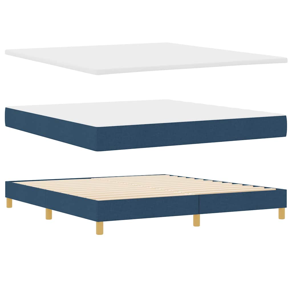 Boks Madrasseng Med Madras Creme 90x200 Cm Stof Med Madras Blå - Billede 2
