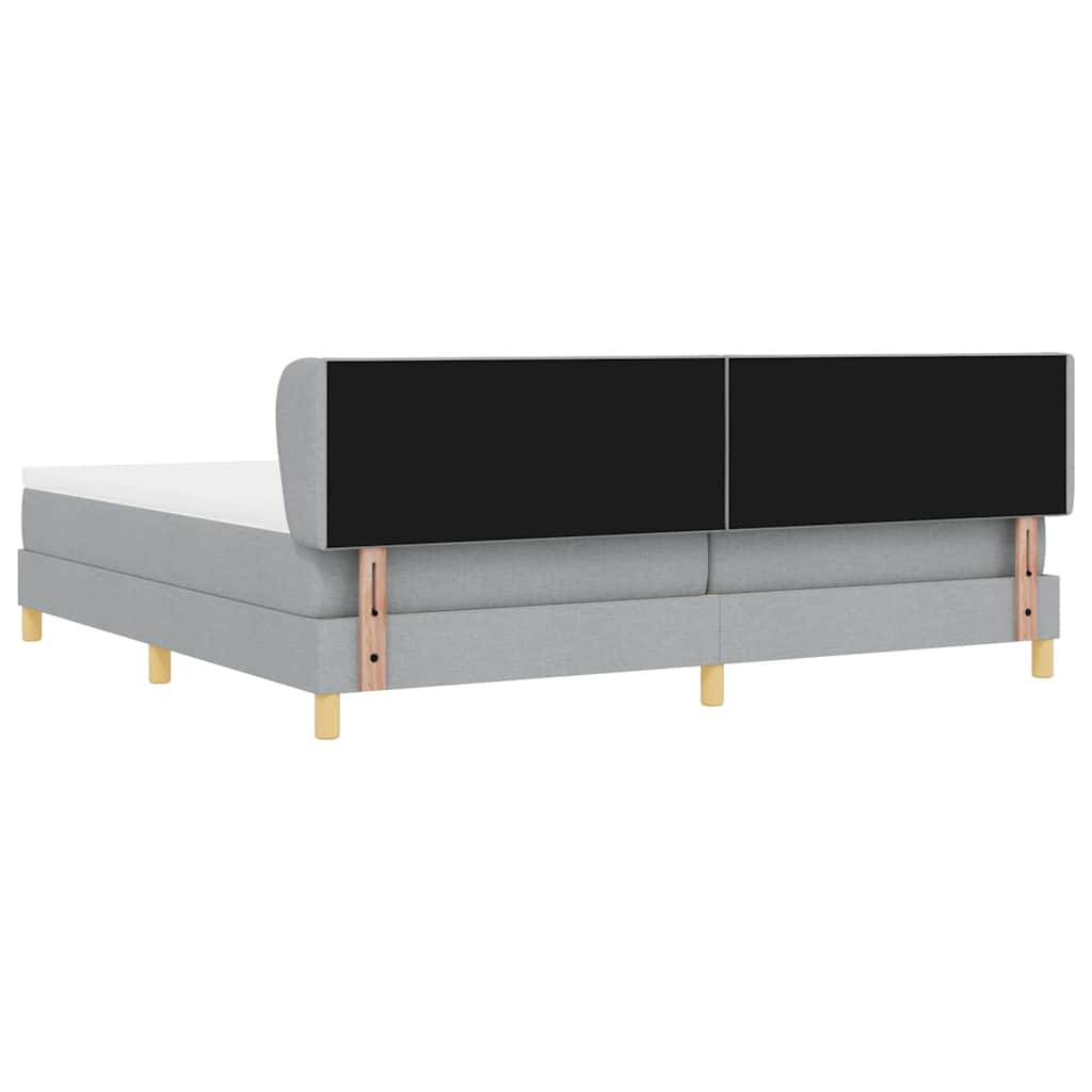 Boks Madrasseng Med Madras Creme 90x200 Cm Stof Lysegrå - Billede 10