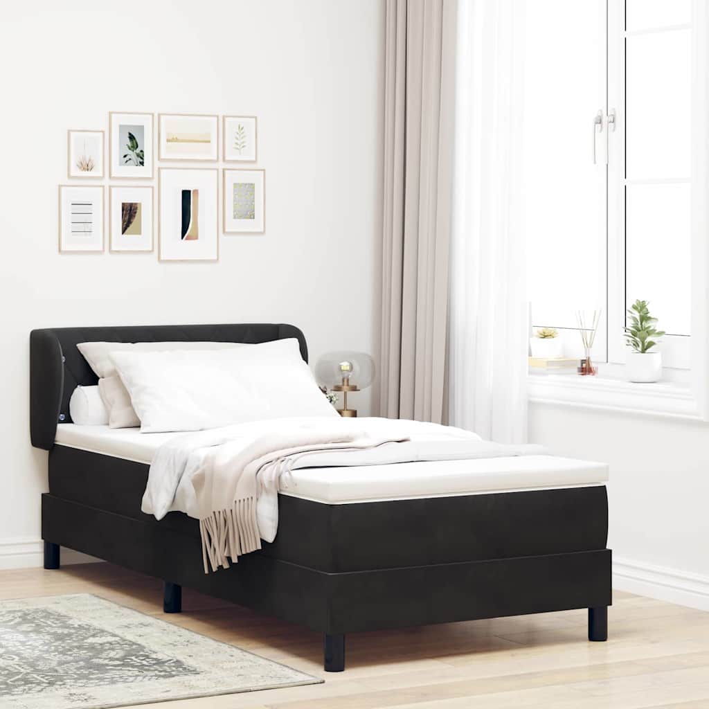 Box Spring Seng Med Hovedgærde 90 X 190 Cm Fløjl - Variant 3340312