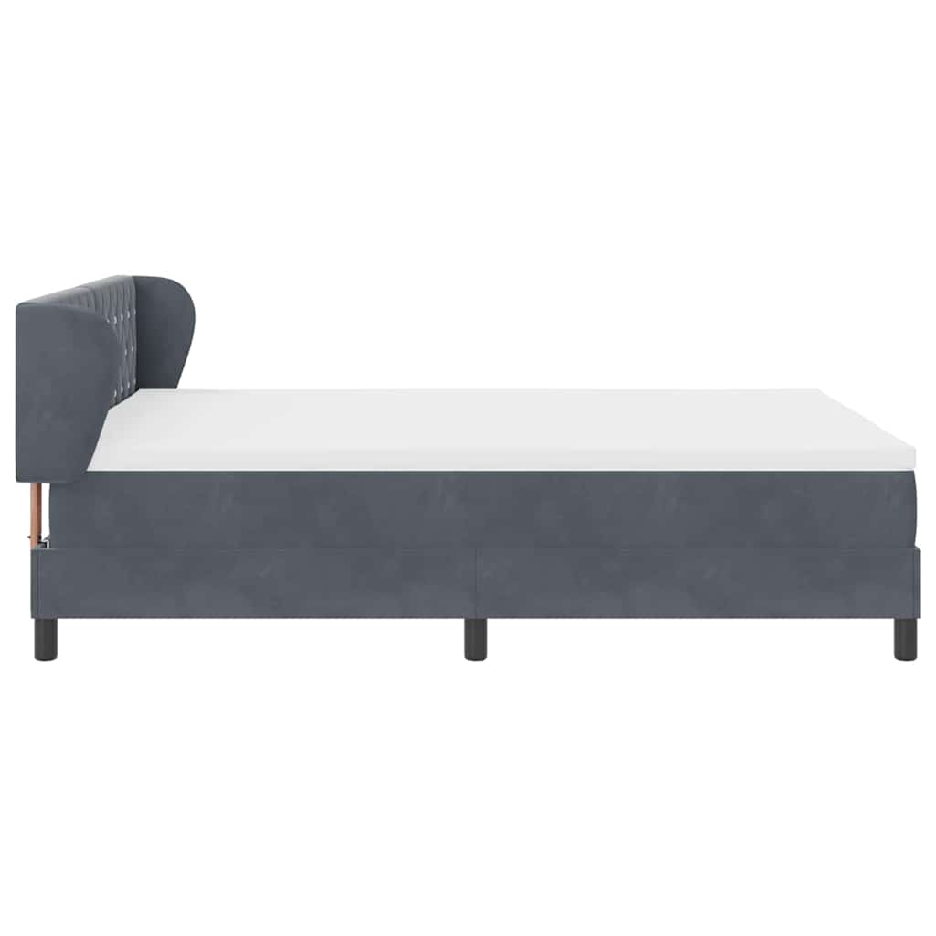Box Spring-seng Med Madras Mørkegrå 80x200 Cm Fløjl Mørkegrå - Billede 9