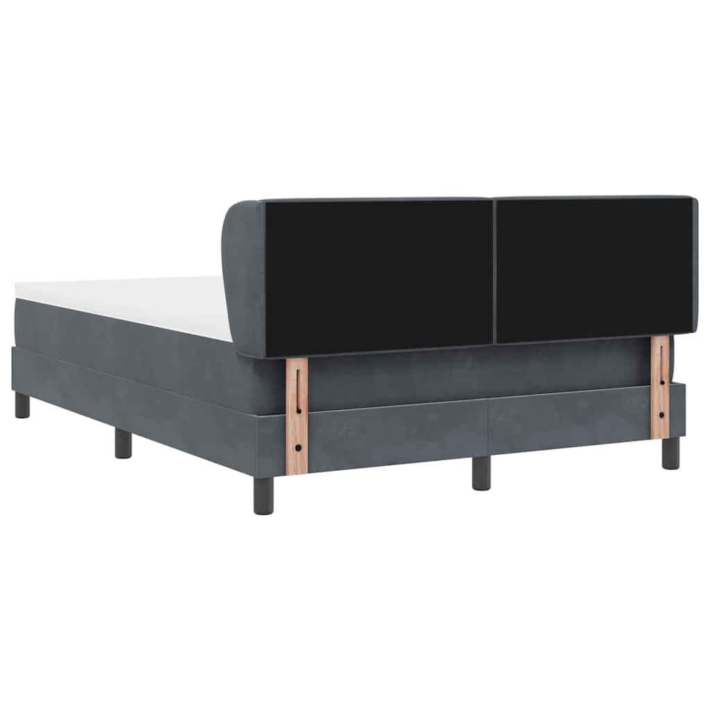 Box Spring-seng Med Madras Mørkegrå 80x200 Cm Fløjl Mørkegrå - Billede 9