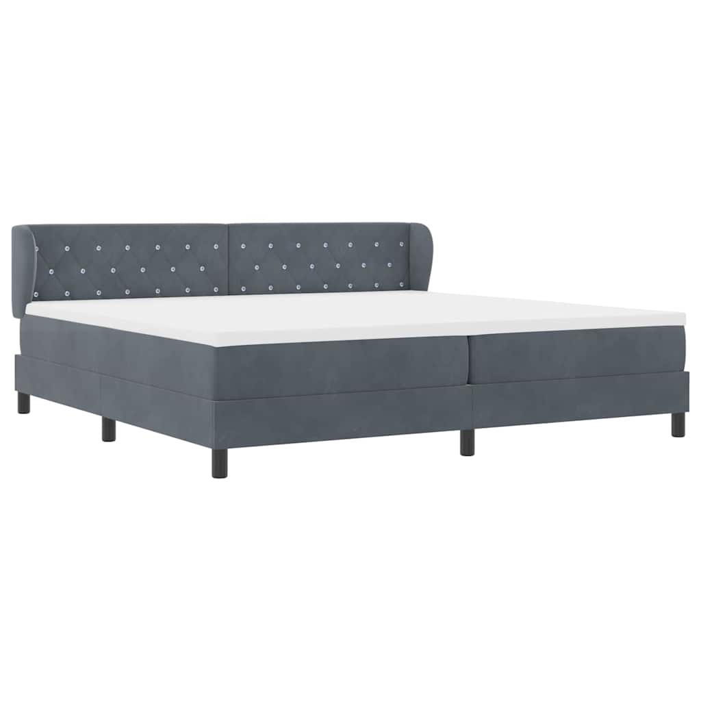 Box Spring-seng Med Madras Mørkegrå 80x200 Cm Fløjl Mørkegrå - Billede 7