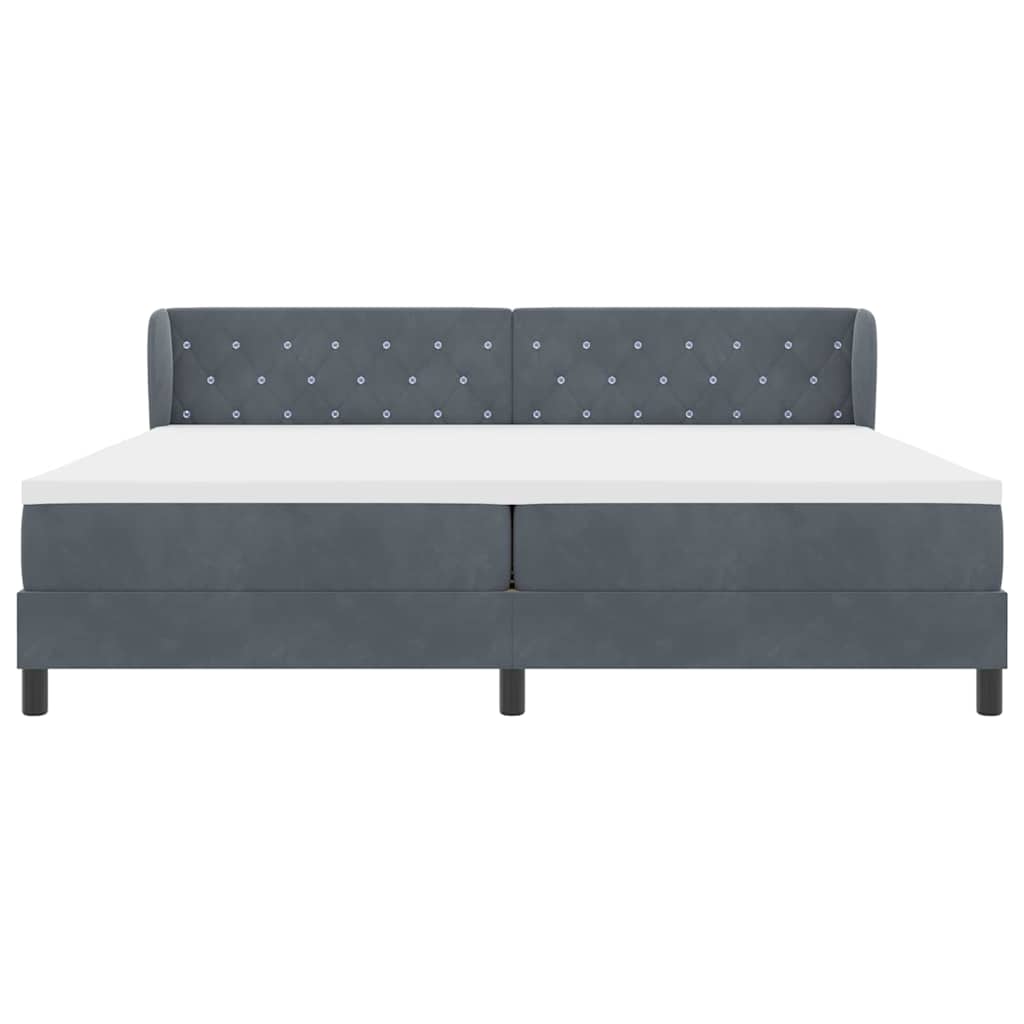 Box Spring-seng Med Madras Mørkegrå 80x200 Cm Fløjl Mørkegrå - Billede 8