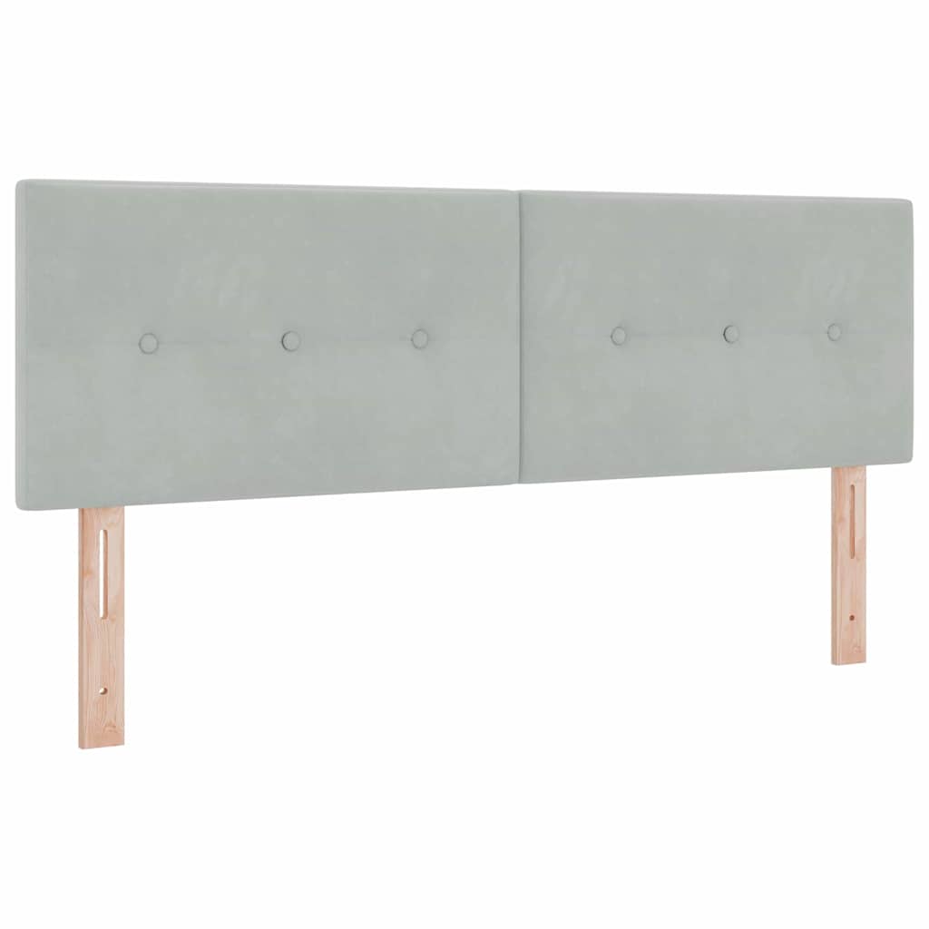Box Spring-seng Med Madras Mørkegrå 80x200 Cm Fløjl Lysegrå - Billede 5