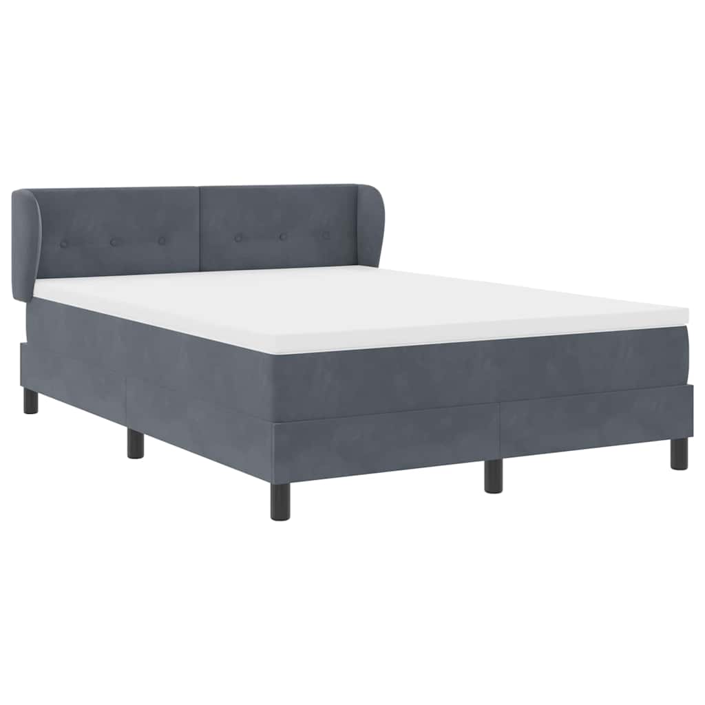 Box Spring-seng Med Madras Mørkegrå 80x200 Cm Fløjl Mørkegrå - Billede 6