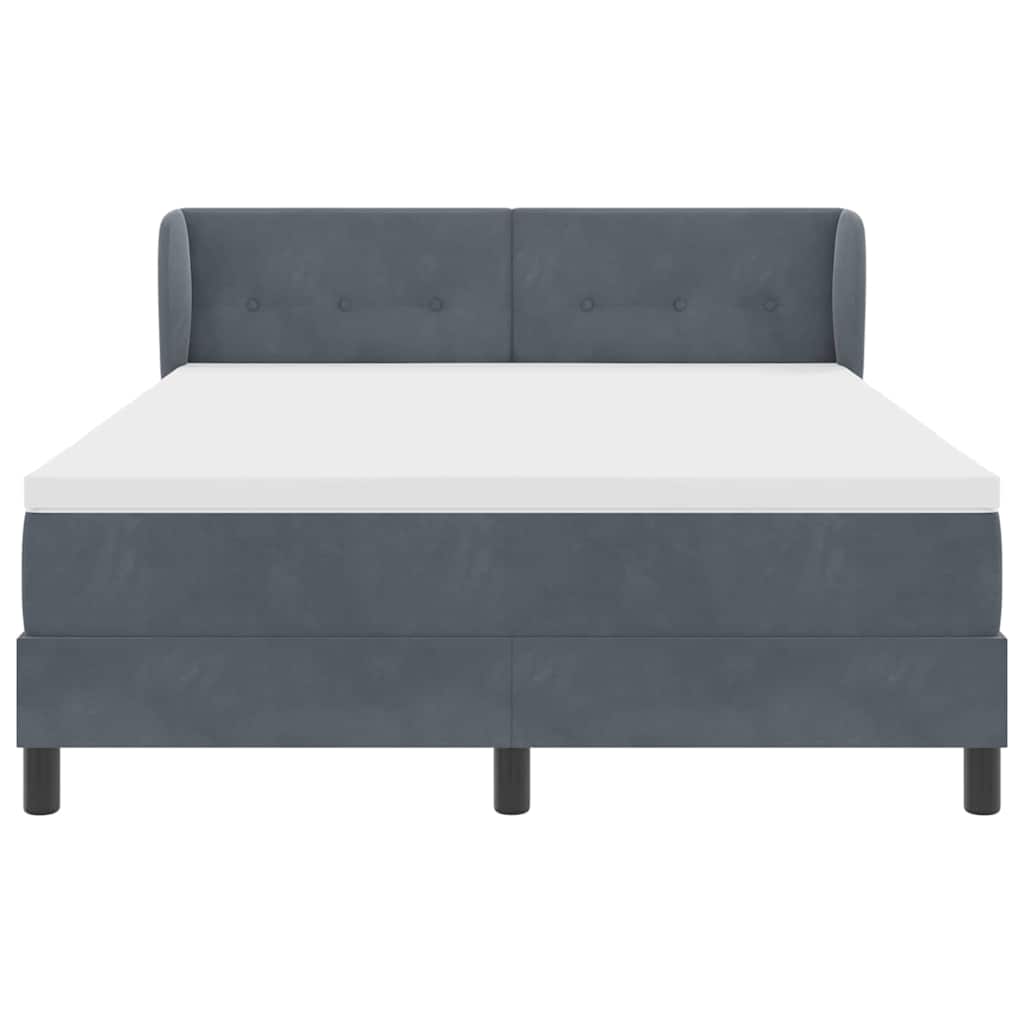 Box Spring-seng Med Madras Mørkegrå 80x200 Cm Fløjl Mørkegrå - Billede 7