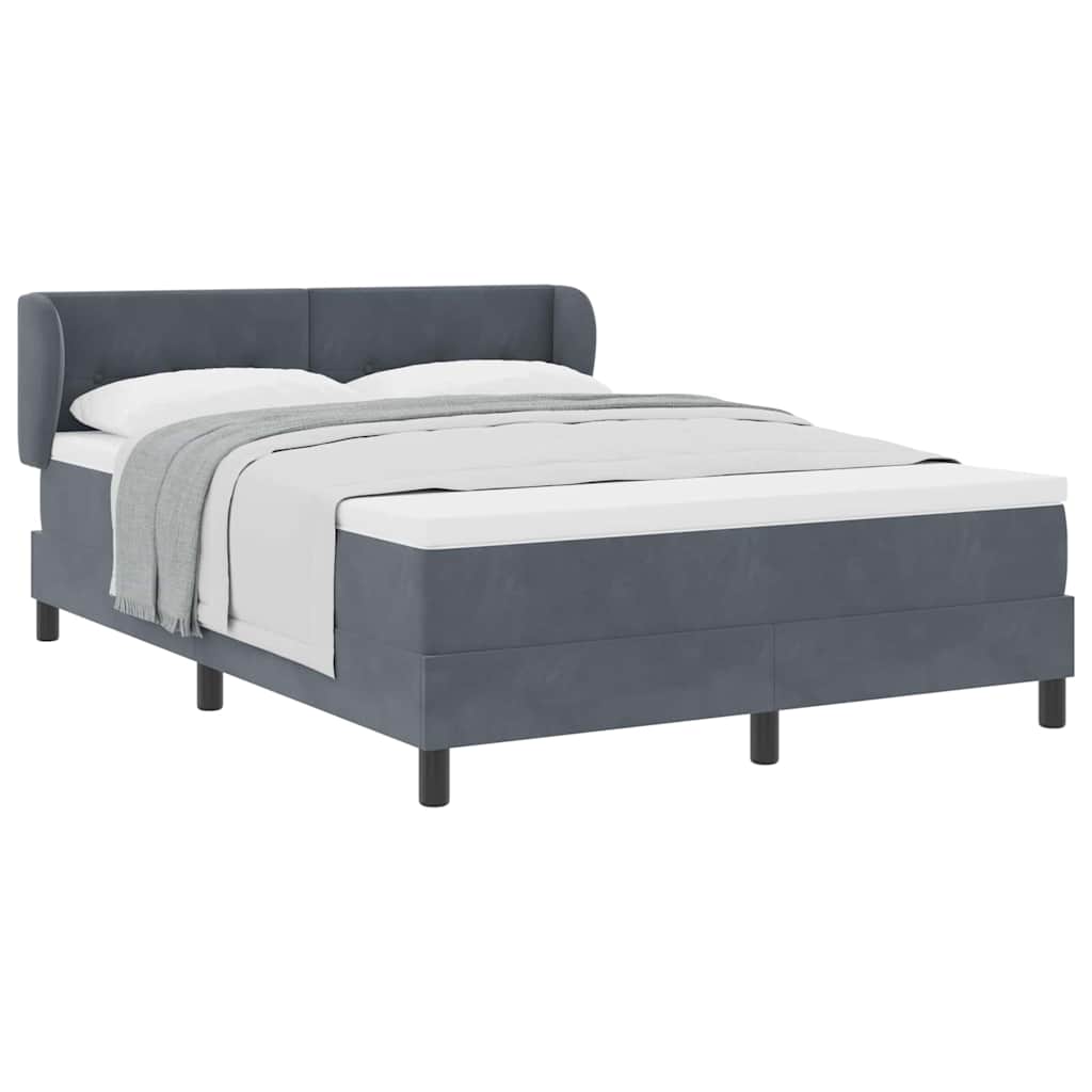 Box Spring-seng Med Madras Mørkegrå 80x200 Cm Fløjl Mørkegrå - Billede 3