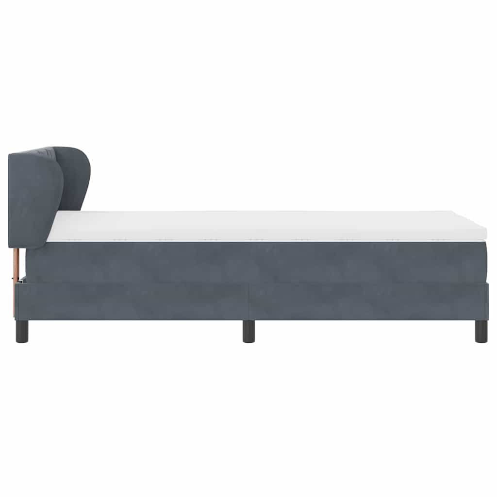 Box Spring-seng Med Madras Mørkegrå 80x200 Cm Fløjl Mørkegrå - Billede 7