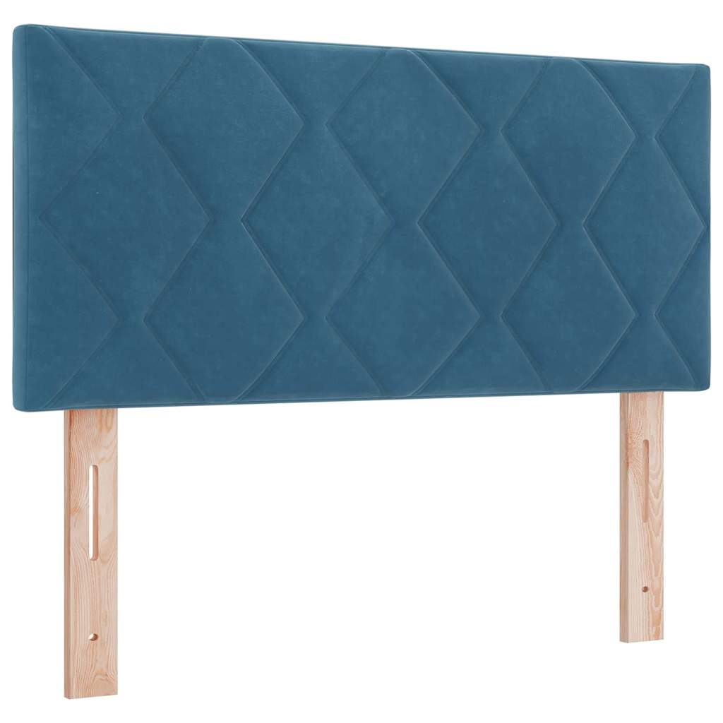 Box Spring-seng Med Madras Mørkegrå 80x200 Cm Fløjl Mørkeblå - Billede 4