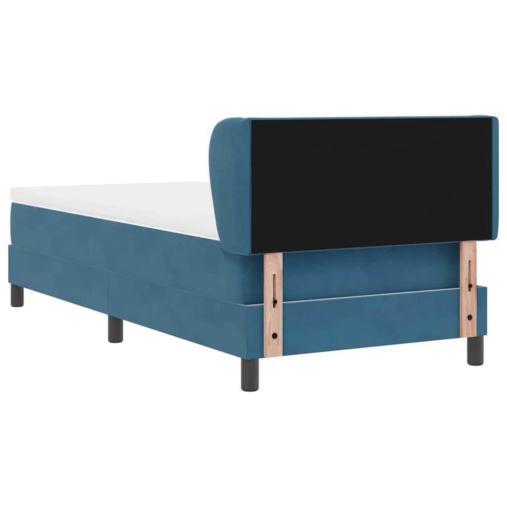 Box Spring-seng Med Madras Mørkegrå 80x200 Cm Fløjl Mørkeblå - Billede 8
