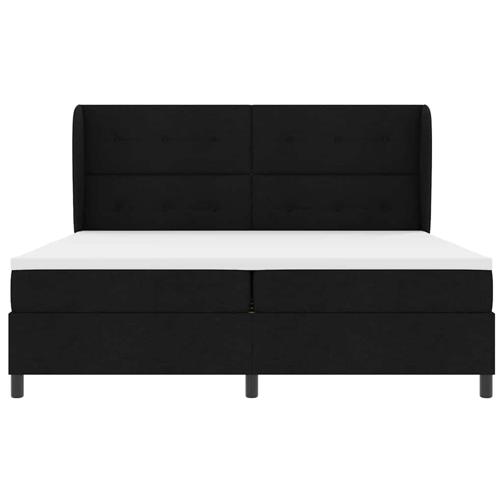 Box Spring Seng Med Madras Sort 200 X 200 Cm Stof - Billede 8