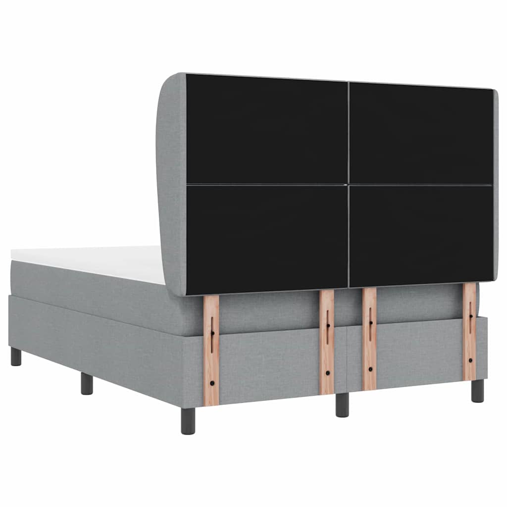 Box Spring Seng Med Madras Lysegrå 140 X 190 Cm Stof - Billede 9