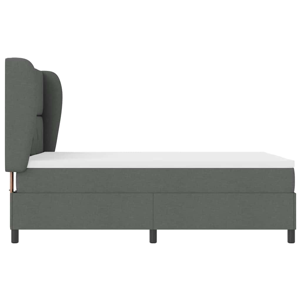 Box Spring Seng Med Madras Mørkegrå 140 X 190 Cm Stof - Billede 8