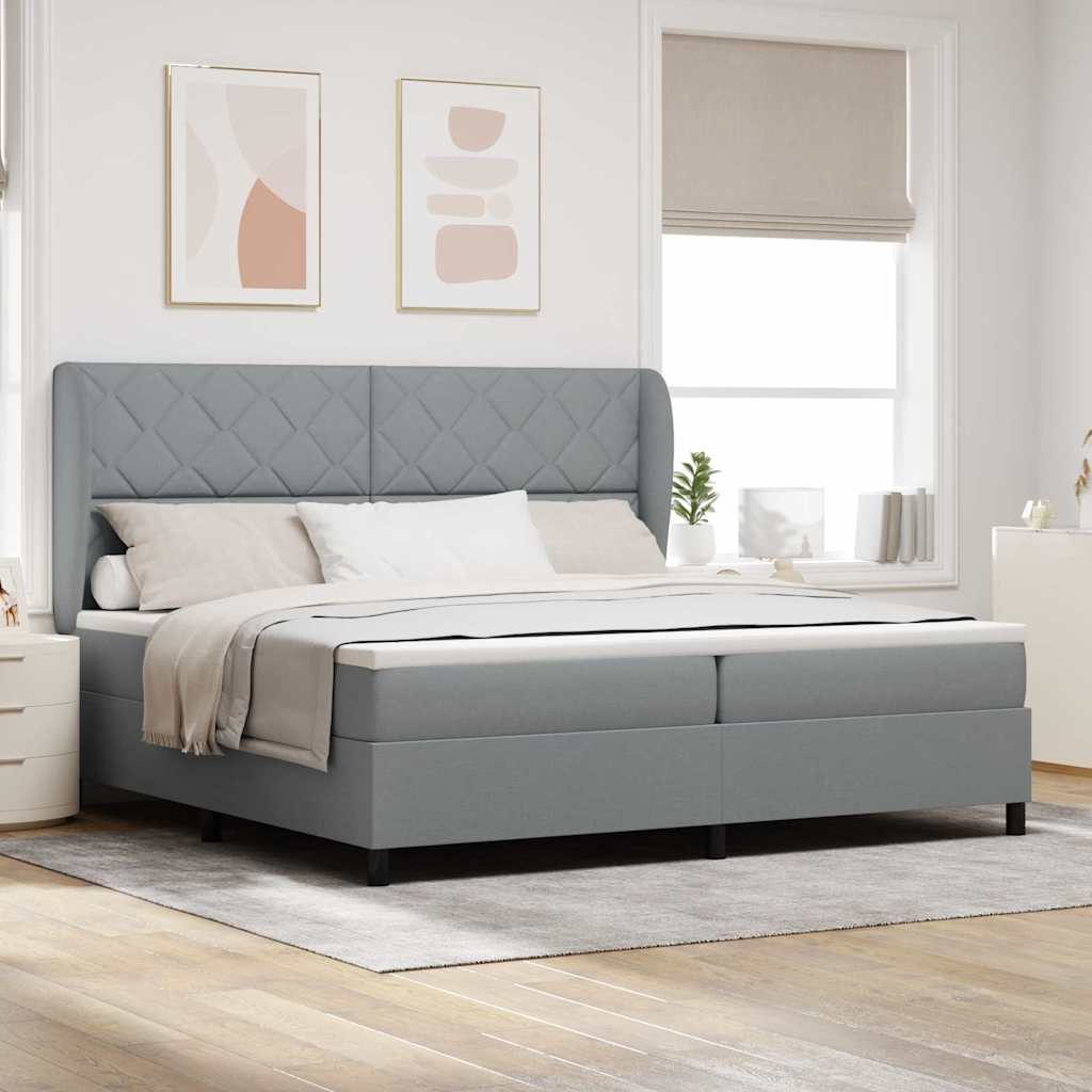 Box Spring Seng Med Hovedgærde Stof - Variant 3340648