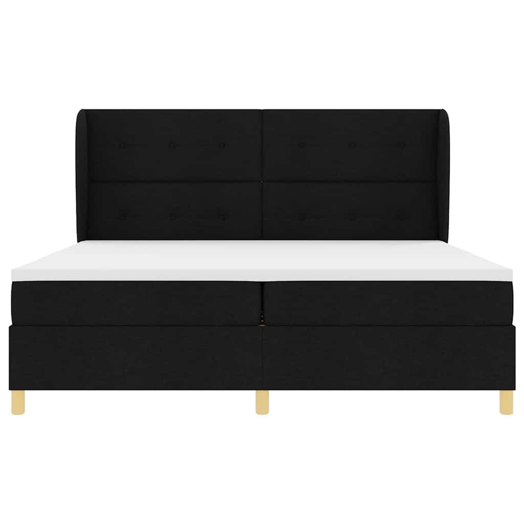 Boks-madras Seng Med Madras Mørkegrå 90x190 Cm Stof Sort - Billede 8