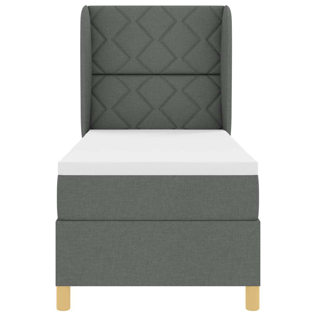 Boks-madras Seng Med Madras Mørkegrå 90x190 Cm Stof Mørkegrå - Billede 8