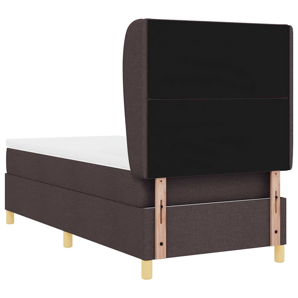 Boks-madras Seng Med Madras Mørkegrå 90x190 Cm Stof Mørkebrun - Billede 10