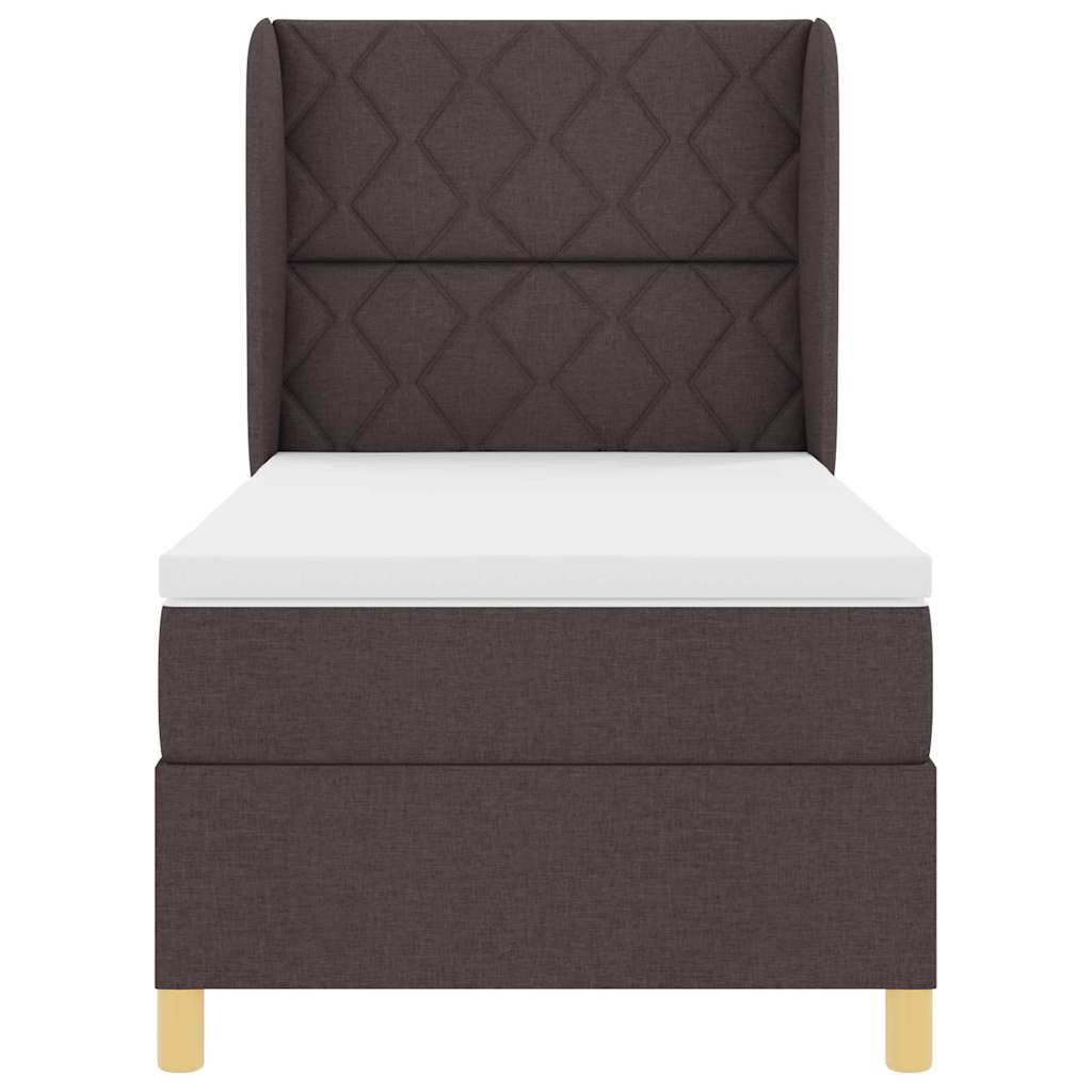 Boks-madras Seng Med Madras Mørkegrå 90x190 Cm Stof Mørkebrun - Billede 8
