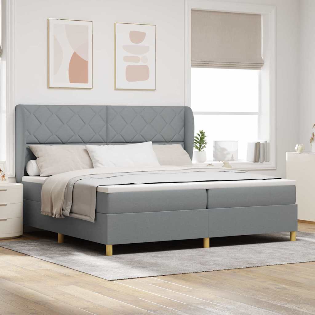 Box Spring Seng Med Hovedgærde Stof - Variant 3340837
