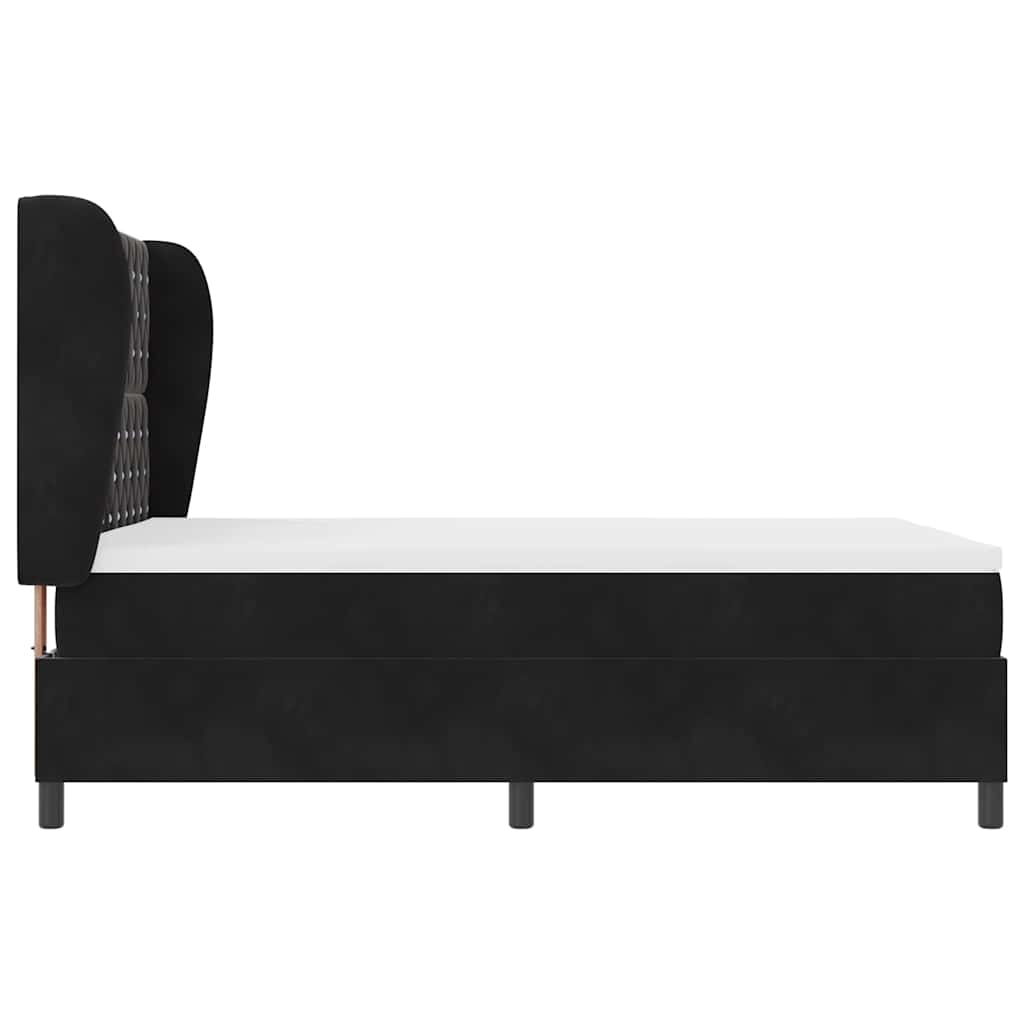 Box Spring Seng Med Madras Sort 140 X 200 Cm Fløjl - Billede 9