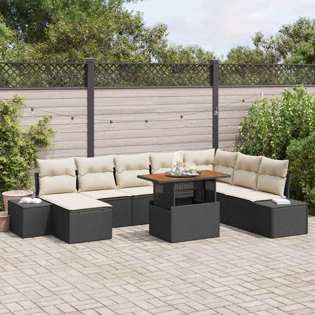 Havesofa Sæt 9 Stk. Polyrattan - Variant 3349998