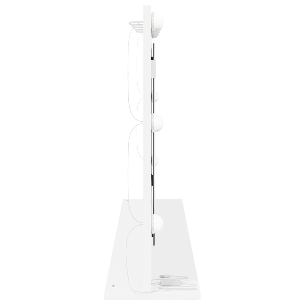Vaskeskab Spejl Hvid 100 X 55 X 18 Cm Konstrueret Træ Og Glas - Billede 5