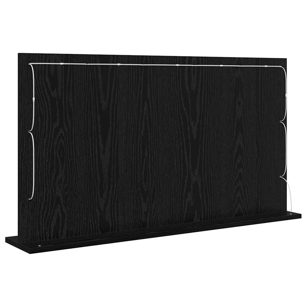 Vaskeskab Spejl Med Led -strimmellys Sort Eg 100 X 55 X 18 Cm - Billede 6